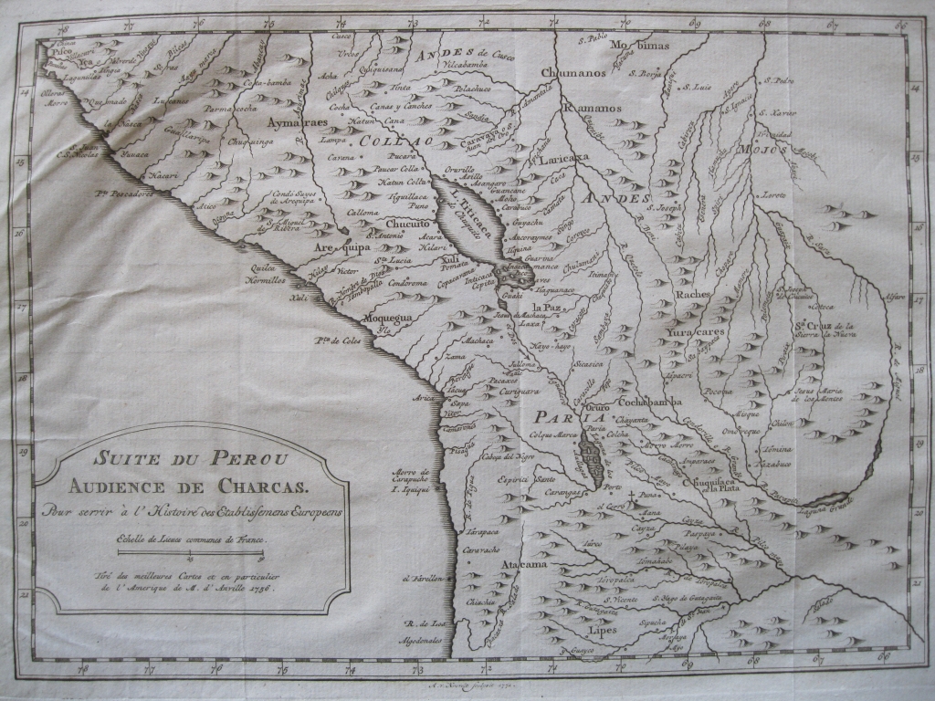 Mapa de Perú, 1771. Bellin